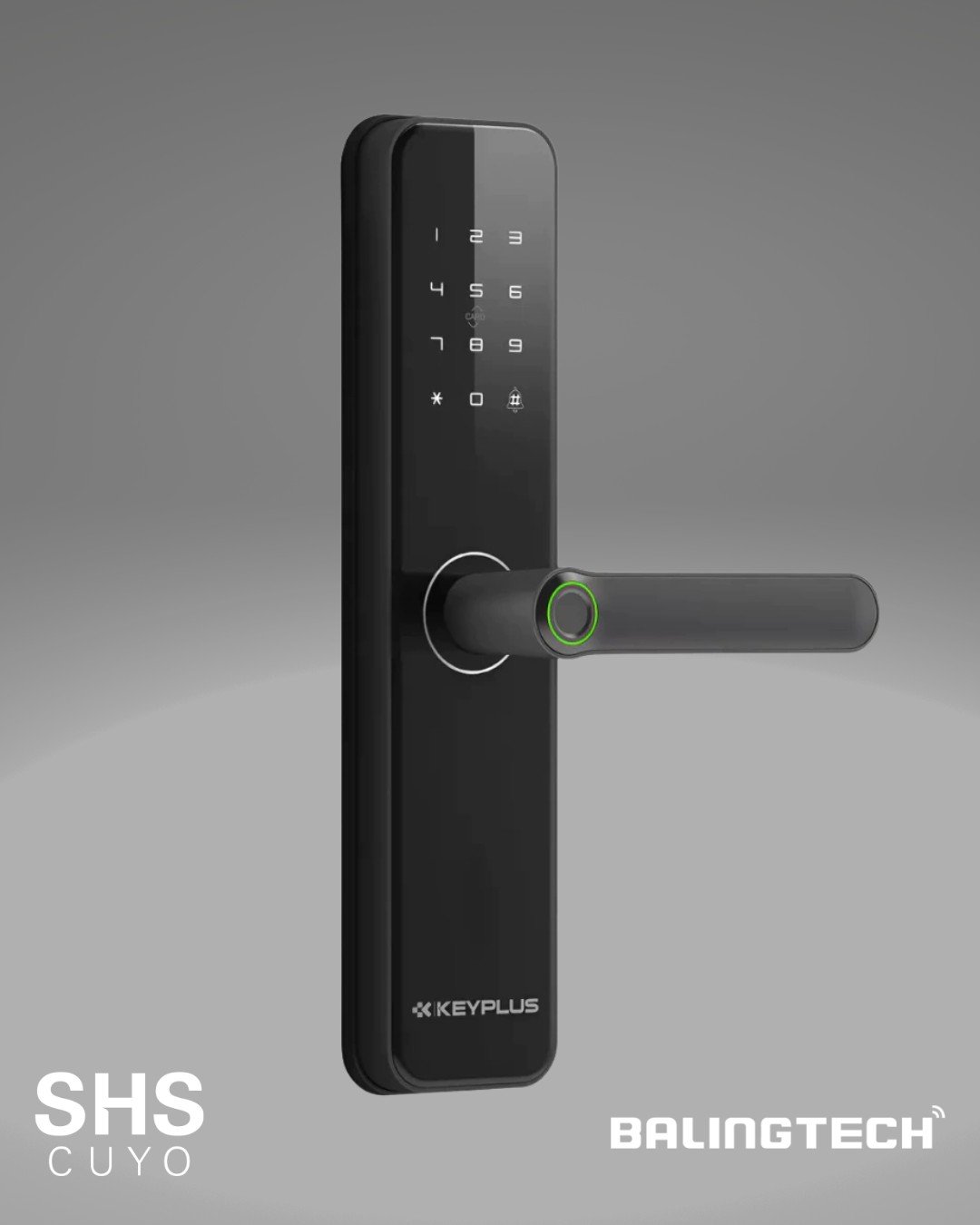 Cerradura digital Keyplus TL100 negra con huella digital y clave numérica